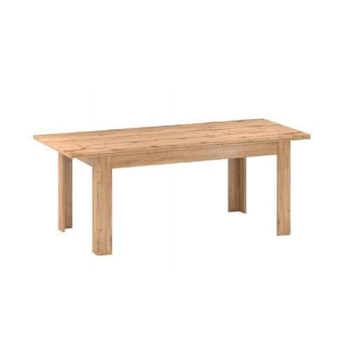 KONDELA Rozkladací jedálenský stôl PUSAN S hnedá drevotrieska 90 x 160 x 75.6 cm